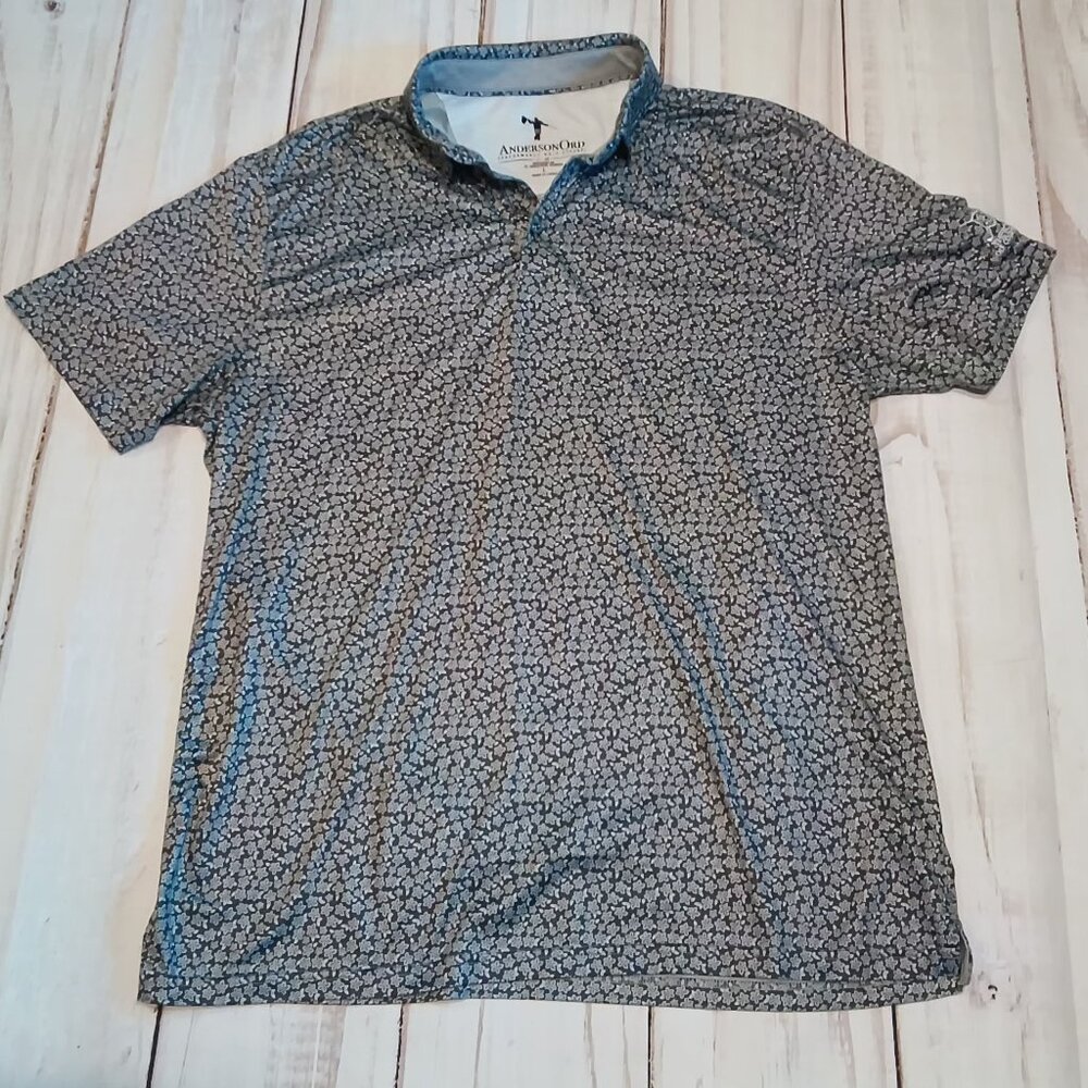 Anderson Ord Mens The Royal Golf Course & Club Black And White Flower Shirt  🏌⛳